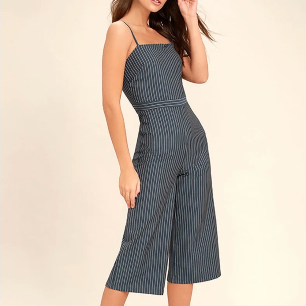Lulu’s Pinstripe Midi Jumpsuit